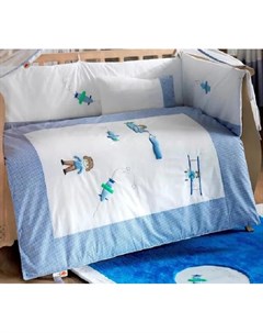 Комплект постельного белья Little Pilot 6 предметов голубой Kidboo