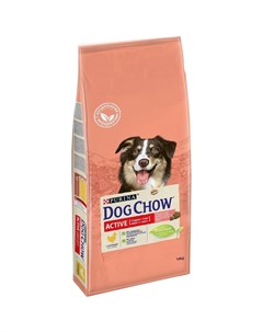 Сухой корм для взрослых активных собак с курицей 14кг Dog chow