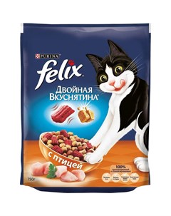 Сухой корм для кошек Двойная вкуснятина с птицей 750гр Felix