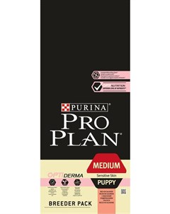 Сухой корм Pro Plan для щенков средних пород с чувствительной кожей лосось и рис 18кг Purina pro plan