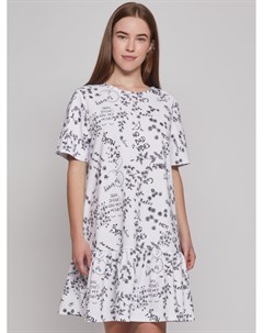 Принтованное платье футболка с воланом Zolla