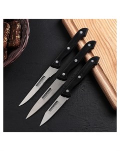 Набор кухонных ножей Кулинарные изыски 3 предмета черные Nnb