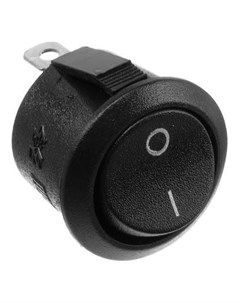 Клавишный выключатель круглый 250 В 6 А On off 2c черный розничная упаковка Luazon home