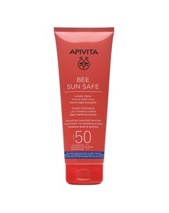 Солнцезащитное увлажняющее молочко для лица и тела SPF50 200 мл Bee Sun Safe Apivita