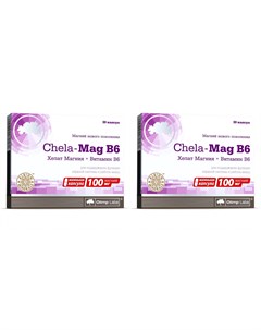 Биологически активная добавка Chela Mag B6 690 мг 2 х 30 капсул Витамины и Минералы Olimp labs