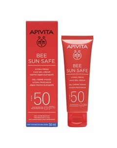 Солнцезащитный увлажняющий гель крем для лица SPF50 50 мл Bee Sun Safe Apivita