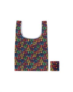Складная сумка Багги Разноцветные мозаичные цветы 67х41 см Joyarty