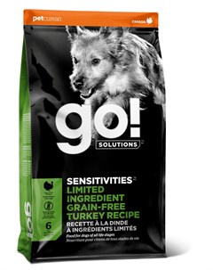 Корм беззерновой для щенков и собак с индейкой для чувствительного пищеварения 9 98 кг Go! solutions