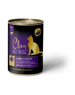 Ягненок в желе с таурином и оливковым маслом для взрослых кошек 340 гр Clan de file