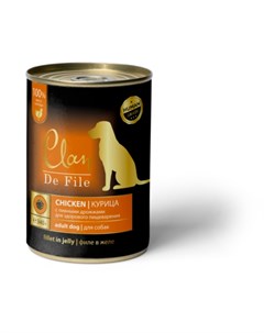 Курица в желе с экстрактом Юкки и пивными дрожжами для взрослых собак всех пород 340 гр Clan de file