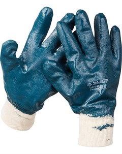 Перчатки 11272 M рабочие с манжетой с полным нитриловым покрытием размер M 8 Перчатки 11272 M рабочи Зубр