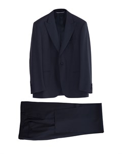 Классический черный костюм с фигурными лацканами на пиджаке Canali