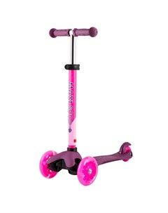 Самокат Baby 3 х колесный со светящимися колесами фиолетовый Maxiscoo