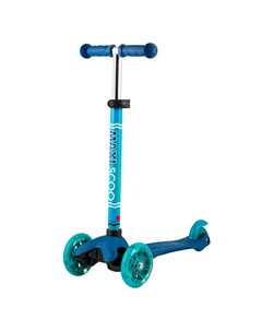 Самокат Baby 3 х колесный со светящимися колесами синий Maxiscoo
