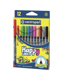 Набор линеров 12 цветов Happy Liner 2521 0 3 мм картонная упаковка с европодвесом Centropen