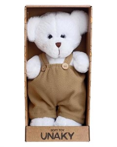 Мягкая игрушка Медведица сильва во флисовом комбинезоне хаки 33 см Unaky soft toy