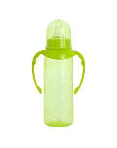Бутылочка с ручками соска силикон быстрый поток зеленая 250мл Пома