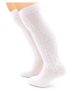 Носки детские ажурные цвет белый размер 22 10 12 лет Hobby line