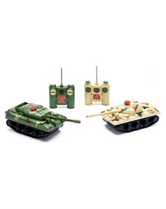 Танковый бой Танковое сражение на радиоуправлении 2 танка свет и звук Кнр игрушки