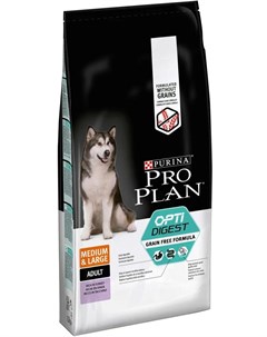 Сухой корм ProPlan Optidigest Grain Free Formula для взрослых собак средних и крупных пород с чувств Purina pro plan