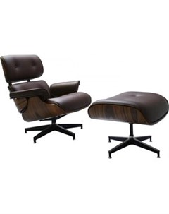 Комплект Кресло Eames lounge Chair коньячный и оттоманка Eames lounge Chair коньячный FR 0006 7 Bradex