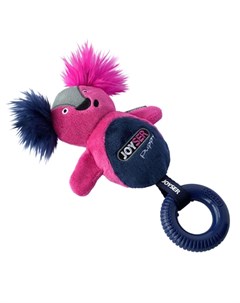 Puppy Игрушка для собак Белка с резиновым кольцом и пищалкой размер S M розовая 21 см Joyser