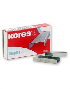 Скобы для степлера N24 6 никелированные 2 30 лист 1000 шт в уп Kores