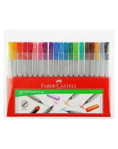 Набор ручек капиллярных 20 цветов GRIP 0 4 мм в пластиковом футляре 151620 Faber-castell
