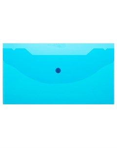 Папка конверт на кнопке А6 135x250мм 180мкм синий 10шт уп Attache