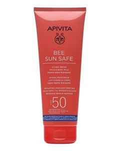 Молочко Bee Sun Safe Hydra Fresh Face Body Milk SPF50 Солнцезащитное Свежее Увлажняющее для Лица и Т Apivita