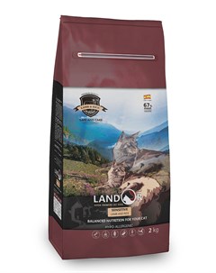 Сухой корм для кошек для чувствительного пищеварения с ягненком и рисом обогащенный 10 кг Landor
