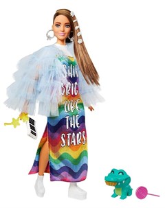 Кукла Extra в радужном платье Barbie