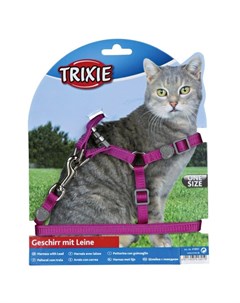 Шлейка с поводком для кошки Premium нейлон 22 42 см 12 мм Trixie