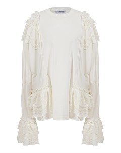 Кремовая блузка с рюшами Balenciaga