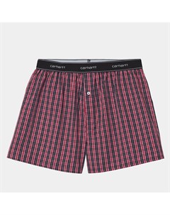 Трусы Cotton Script Boxers James Check Etna Red 2022 Carhartt wip