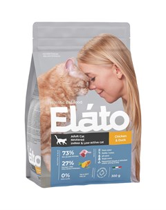 Корм для стерилизованных и малоактивных кошек Holistic с курицей и уткой 300 г Elato