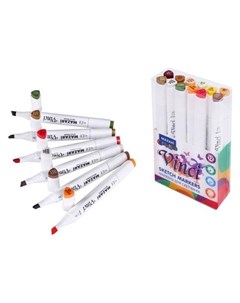 Набор двухсторонних маркеров для скетчинга Vinci 12 цветов Forest Colors Цвета леса пишущие узлы 1 0 Mazari