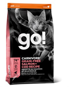 Корм беззерновой корм для котят и кошек с лососем и треской 1 36 кг Go! solutions