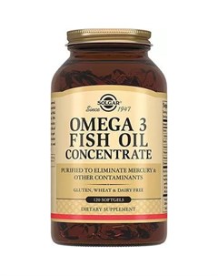 Концентрат рыбьего жира Омега 3 120 капсул Жиры и жирные кислоты Solgar