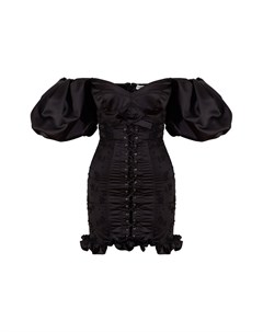 Черное платье со шнуровкой Alessandra rich