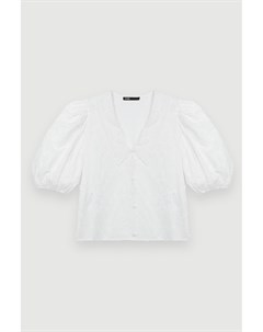 Белая вышитая блузка Maje