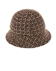 Коричневая шляпа со сплошным логотипом детская Gucci