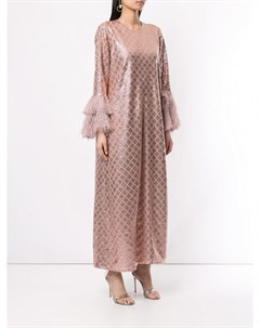 Dima ayad расклешенное платье с вышивкой пайетками s розовый Dima ayad