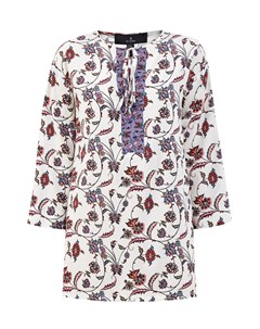 Блуза из струящегося шелка с рукавами и принтом Re vera