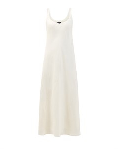Легкое платье из вискозы и льна с декоративной прострочкой Re vera