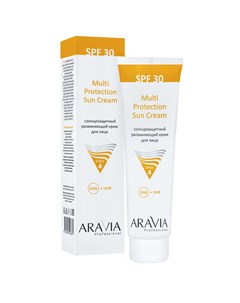 Cолнцезащитный увлажняющий крем для лица Multi Protection Sun Cream SPF 30 100 мл Уход за лицом Aravia professional