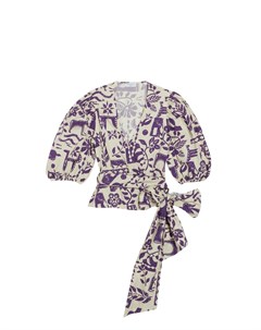 Блузка с фиолетовым принтом Bambini Claudie pierlot