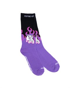 Носки Welcome To Heck Socks Black Purple 2022 Ripndip