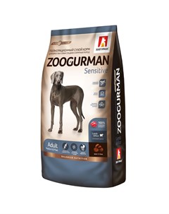 Корм для собак Sensitive для средних и крупных пород ягненок с рисом сух 12кг Зоогурман