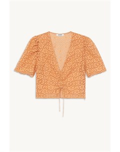 Оранжевая блузка с перфорацией Sandro